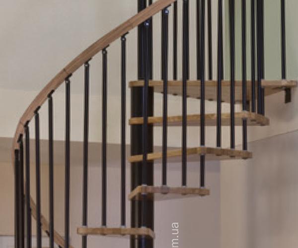 Гвинтові сходи Spiral Wood Black, дуб