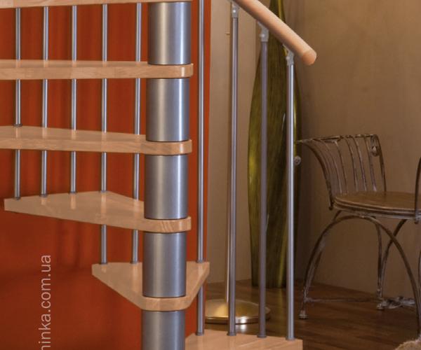 Гвинтові сходи Spiral Wood Silver, бук