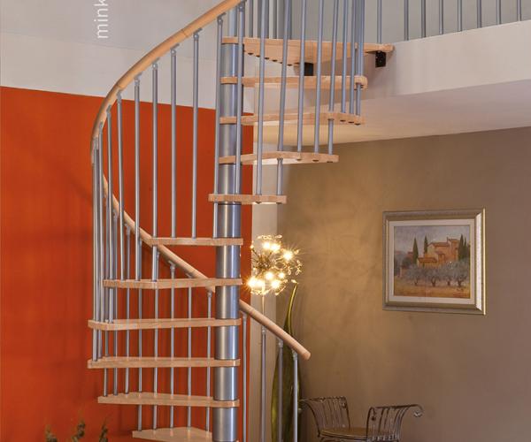 Гвинтові сходи Spiral Wood Silver, бук